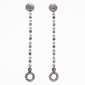 Long Cubic Zirconia and Marcasite Earrings